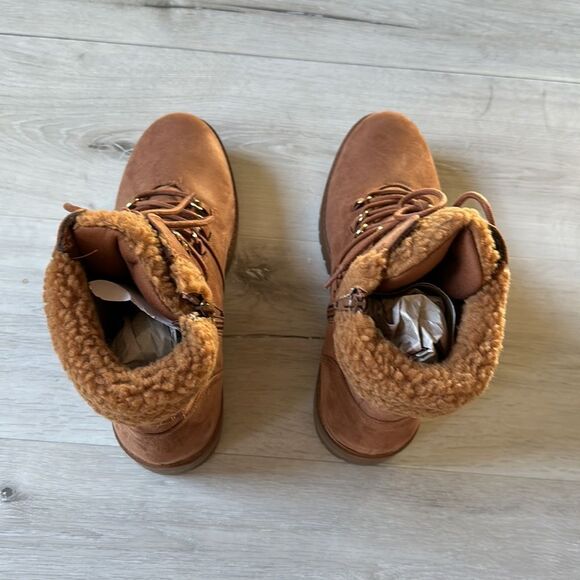 Sugar Womens Mendy Cozy Round Toe Lug Sole Ankle Boots Cognac 10M NWT IN PKG/BOX - Picture 5 of 7